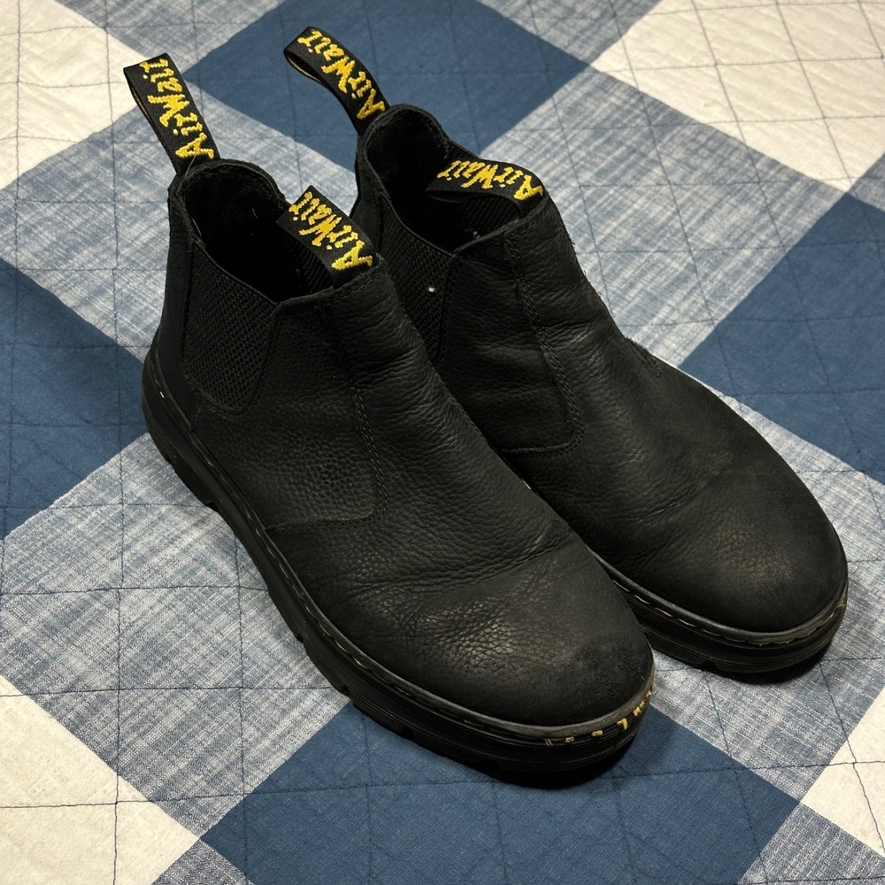 Dr. Martens Hardie II Black Leather Chelsea Boots Mens 10 Womens 11 EU 43 - Picture 2 of 8